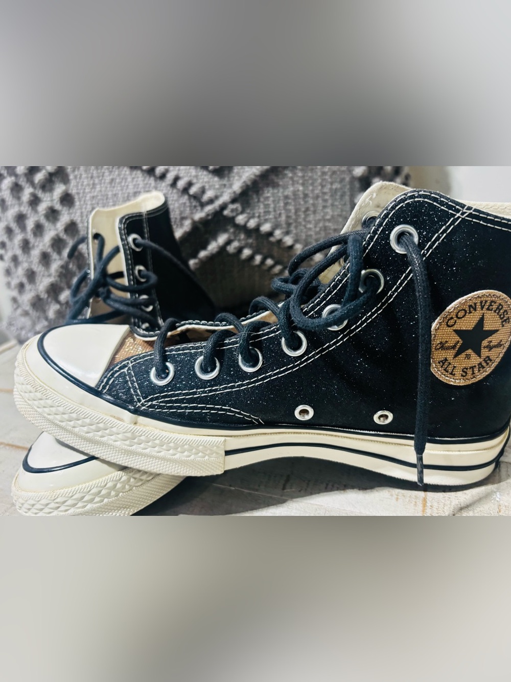 ❤️Women’s Converse 70 Glitter Icy Shine Hightops-Sz 6.5 - Picture 2 of 7